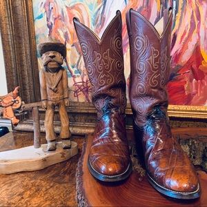 VERY RARE VINTAGE JUSTIN EEL SKIN COWBOY BOOTS